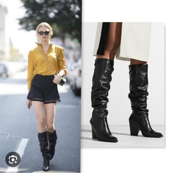 Stuart Weitzman Black Leather Smashing Boots - Picture 7 of 8